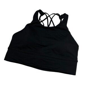 Lululemon Womens Black High-Neck Strappy Bra Size 8